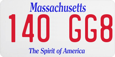 MA license plate 140GG8
