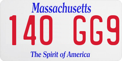 MA license plate 140GG9