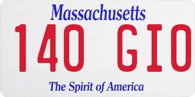 MA license plate 140GI0