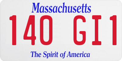 MA license plate 140GI1