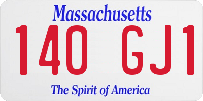 MA license plate 140GJ1