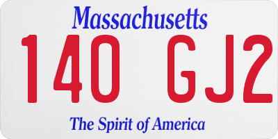 MA license plate 140GJ2