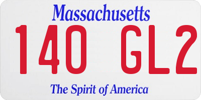 MA license plate 140GL2