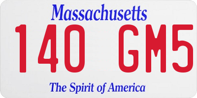MA license plate 140GM5