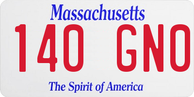 MA license plate 140GN0