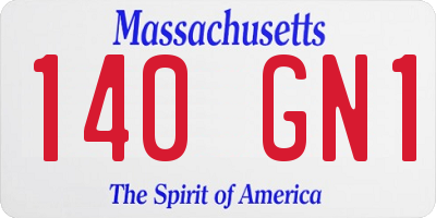 MA license plate 140GN1