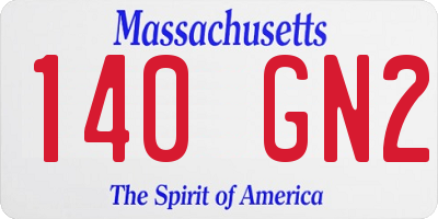 MA license plate 140GN2