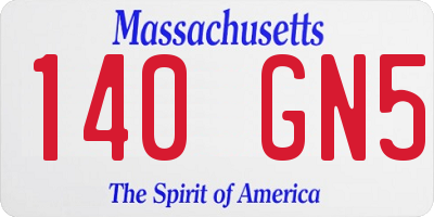 MA license plate 140GN5