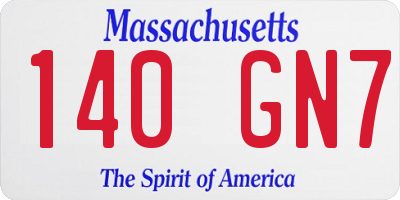 MA license plate 140GN7