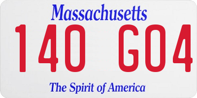 MA license plate 140GO4