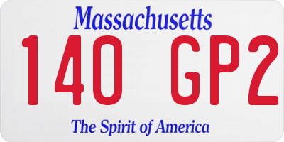 MA license plate 140GP2