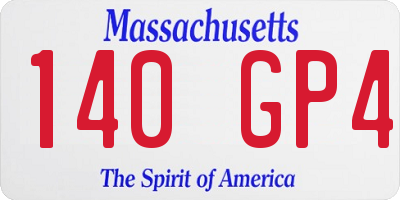 MA license plate 140GP4
