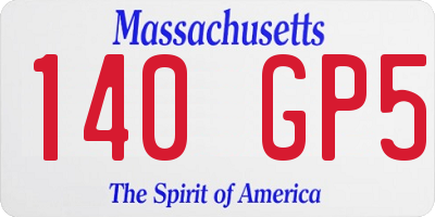 MA license plate 140GP5