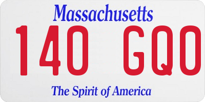 MA license plate 140GQ0