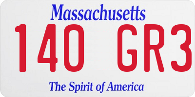 MA license plate 140GR3