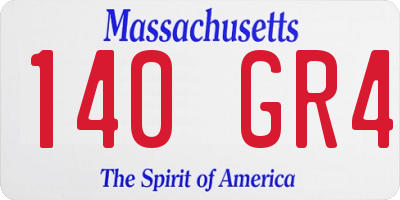 MA license plate 140GR4
