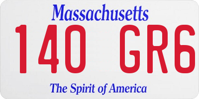MA license plate 140GR6