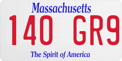 MA license plate 140GR9