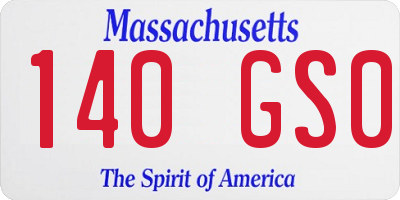 MA license plate 140GS0