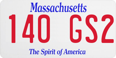 MA license plate 140GS2