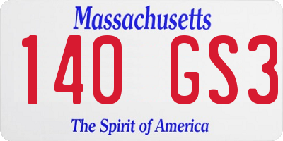 MA license plate 140GS3