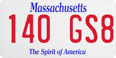 MA license plate 140GS8