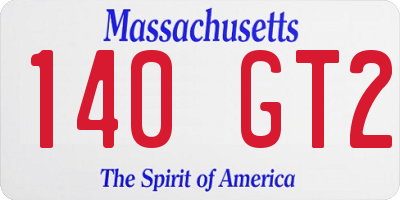 MA license plate 140GT2