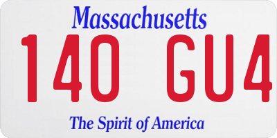 MA license plate 140GU4
