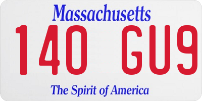 MA license plate 140GU9