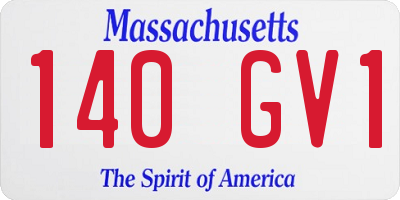 MA license plate 140GV1