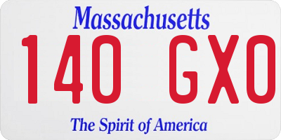 MA license plate 140GX0