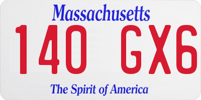 MA license plate 140GX6