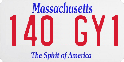 MA license plate 140GY1