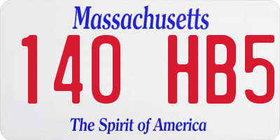 MA license plate 140HB5