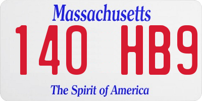 MA license plate 140HB9