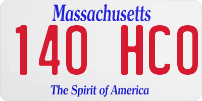 MA license plate 140HC0