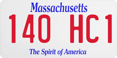 MA license plate 140HC1