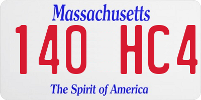MA license plate 140HC4