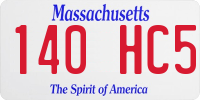 MA license plate 140HC5