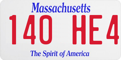 MA license plate 140HE4