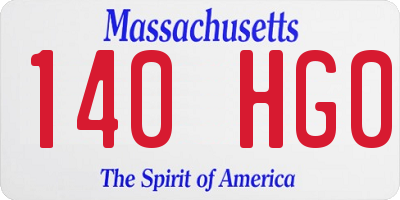 MA license plate 140HG0