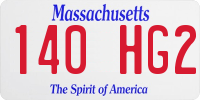 MA license plate 140HG2