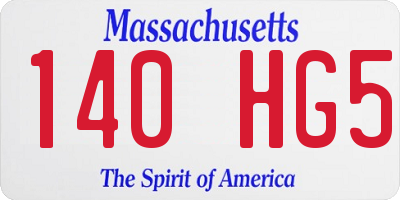 MA license plate 140HG5