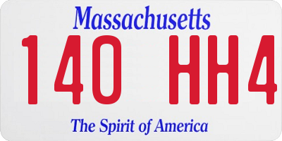MA license plate 140HH4