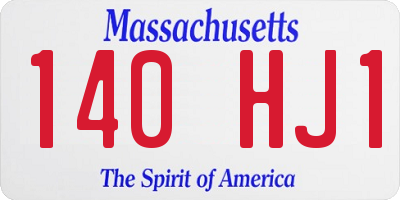 MA license plate 140HJ1