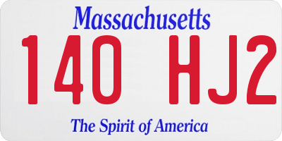 MA license plate 140HJ2