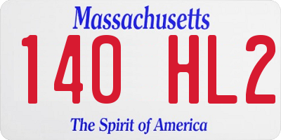 MA license plate 140HL2