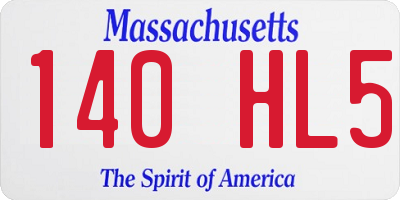 MA license plate 140HL5