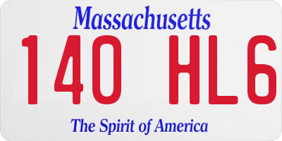 MA license plate 140HL6