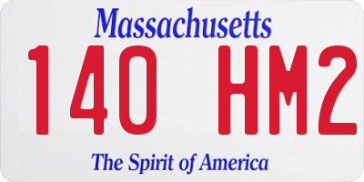 MA license plate 140HM2
